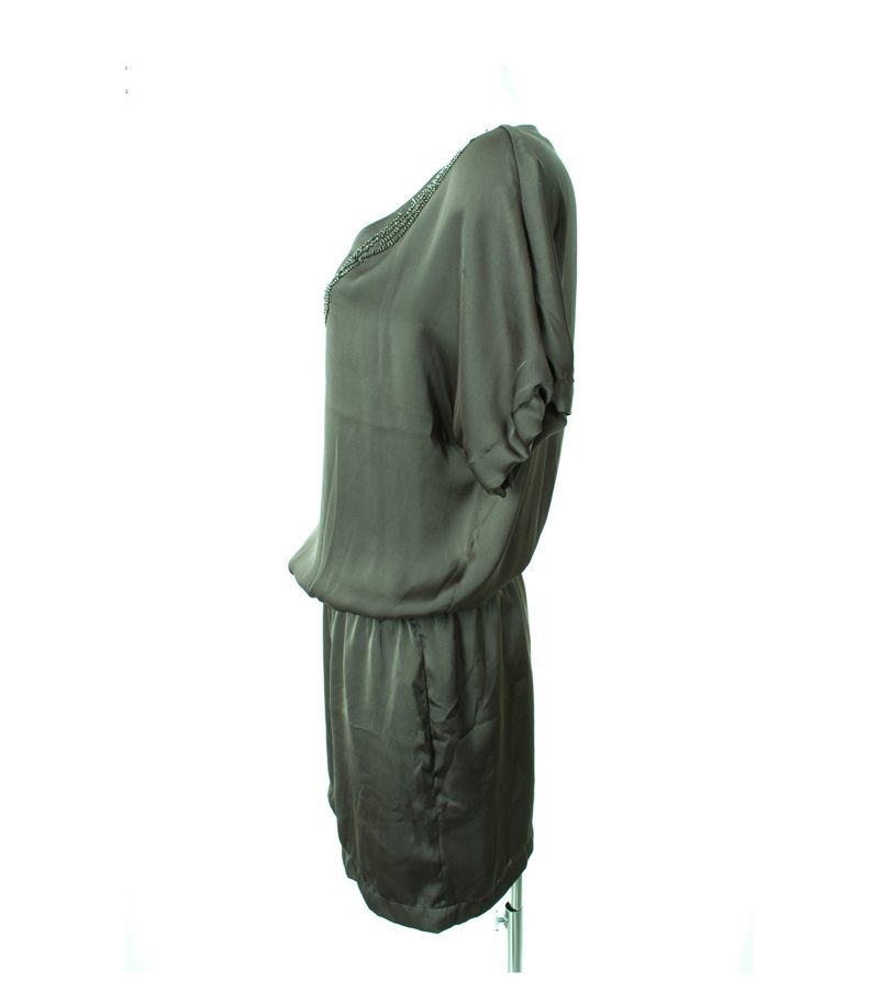 HALLHUBER Damen Kleid Sommerkleid Gr. DE 36 in Schwarzoliv – Foto 2