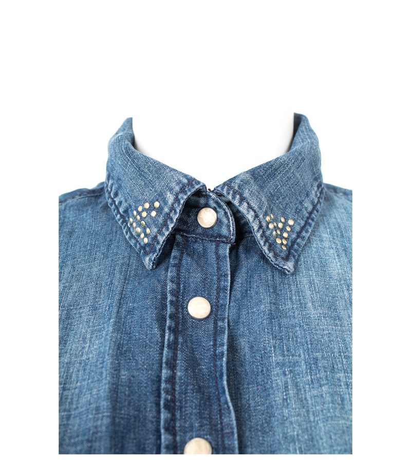 L.O.G.G Damen H&M Bluse Shirt Gr. DE 42 Blau Baumwolle – Foto 2