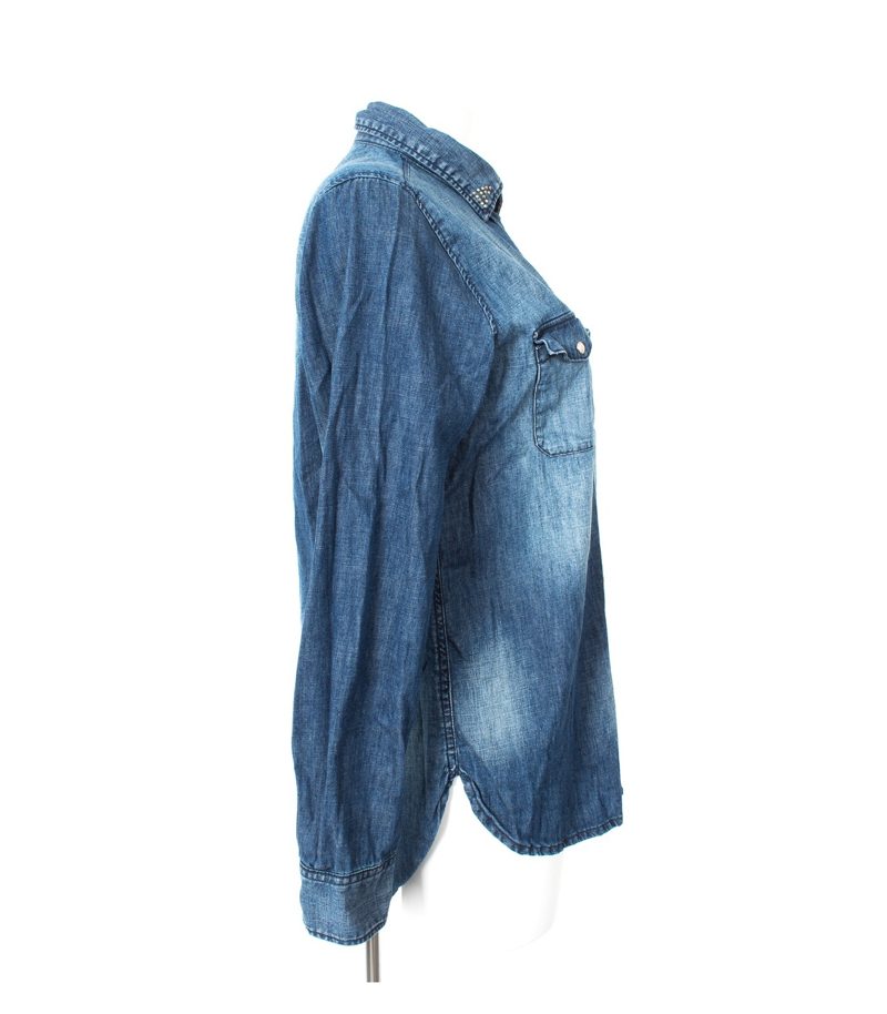 L.O.G.G Damen H&M Bluse Shirt Gr. DE 42 Blau Baumwolle – Foto 3