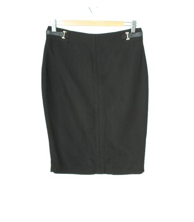 Massimo Dutti Damen Rock Minirock Gr. DE 38 Schwarz Baumwolle