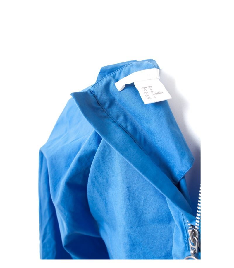 H&M Damen Bluse Shirt Gr. DE 38 Blau Baumwolle – Foto 4