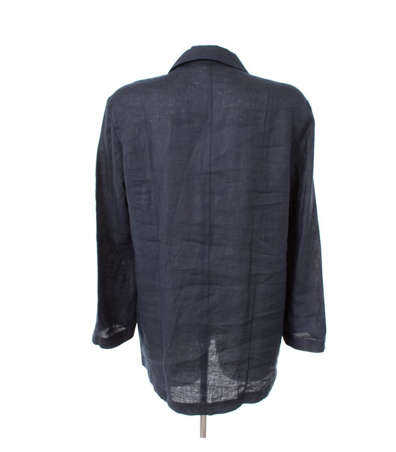 comma, Damen Blazer Lagenlook Gr. DE 38 in Dunkelblau Leinen – Foto 3