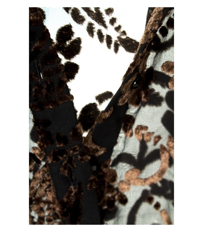 AMOR & PSYCHE Damen Bluse Shirt gr. S Braun/Schwarz Samt – Foto 4