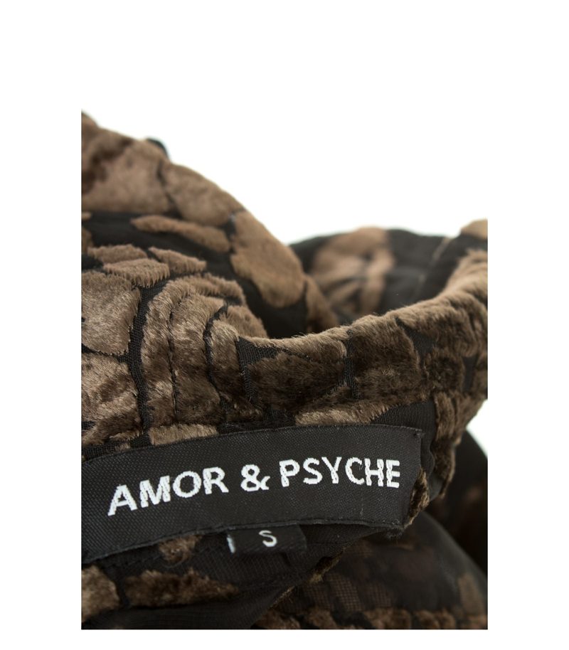 AMOR & PSYCHE Damen Bluse Shirt gr. S Braun/Schwarz Samt – Foto 5