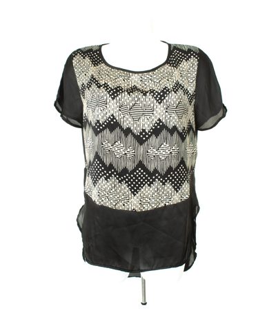 LE FORTUNE Damen Shirt Top Gr. DE 42 Schwarz/Beige