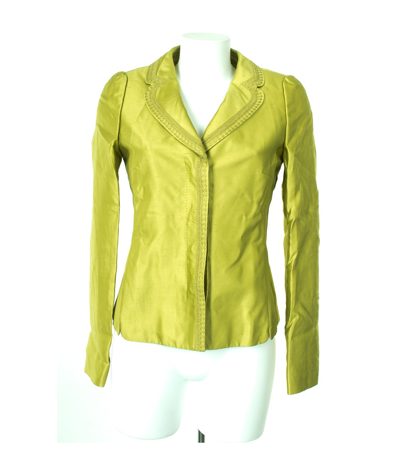 RENA LANGE Damen Blazer Gr. DE 36 Grün Seide Baumwolle