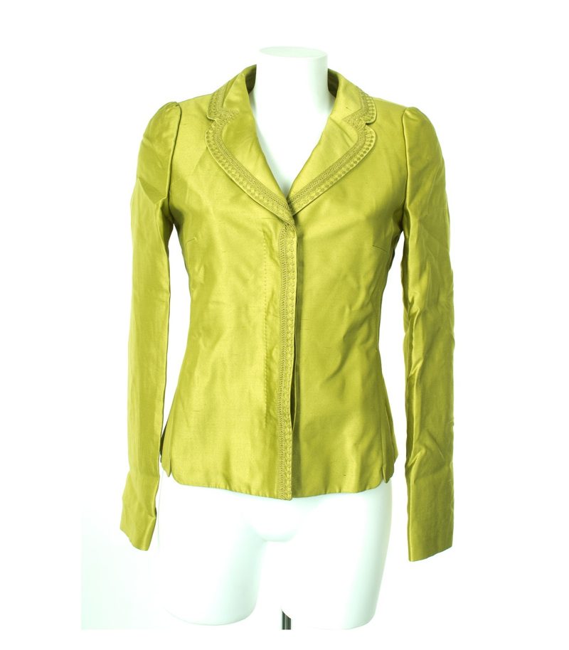 RENA LANGE Damen Blazer Gr. DE 36 Grün Seide Baumwolle – Foto 1