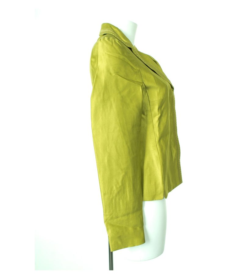 RENA LANGE Damen Blazer Gr. DE 36 Grün Seide Baumwolle – Foto 2