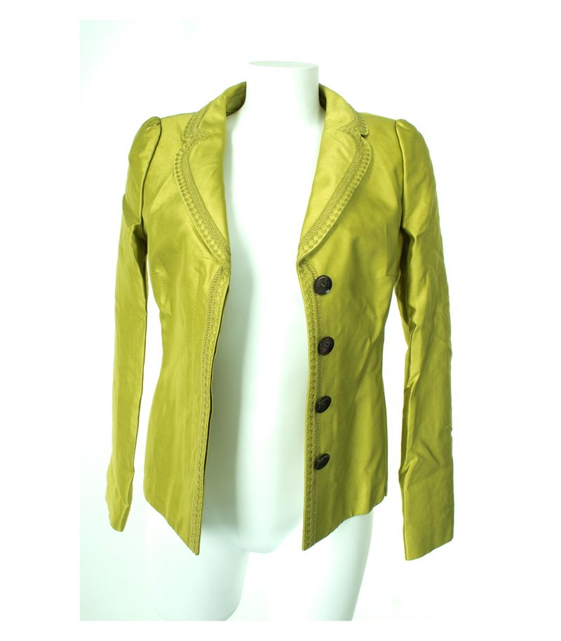 RENA LANGE Damen Blazer Gr. DE 36 Grün Seide Baumwolle – Foto 7
