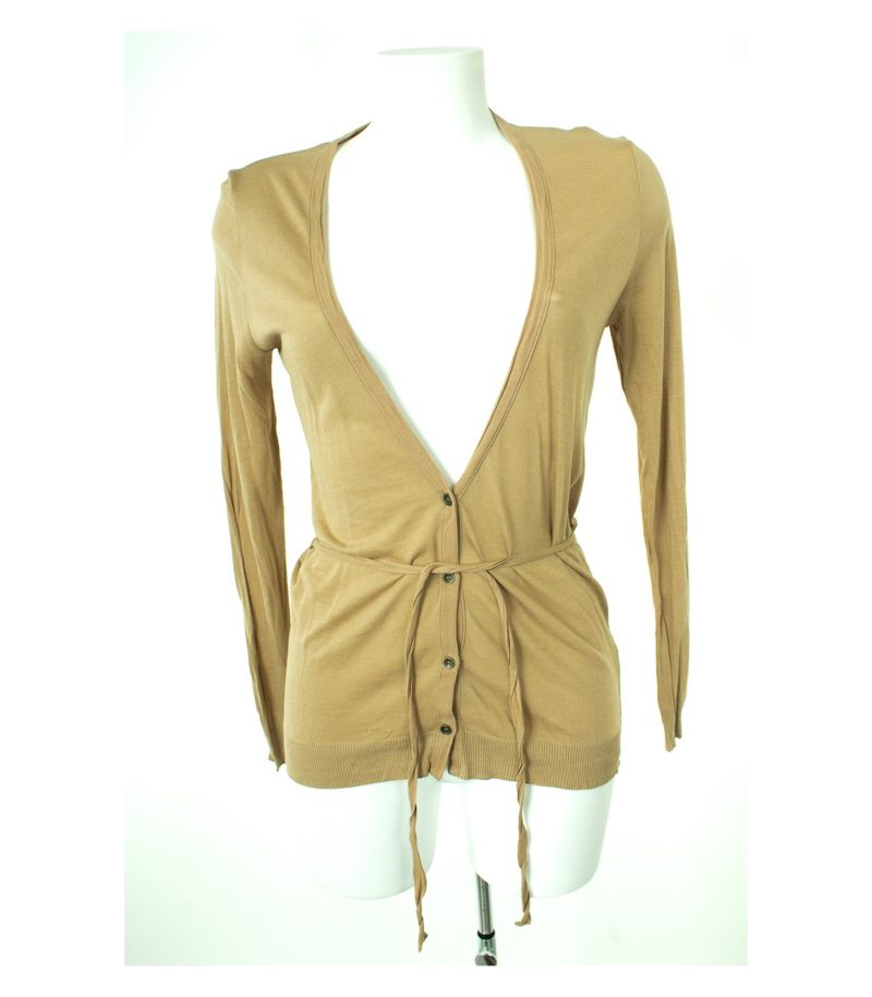 Massimo Dutti Damen Strickjacke Gr. M Beige Baumwolle – Foto 1
