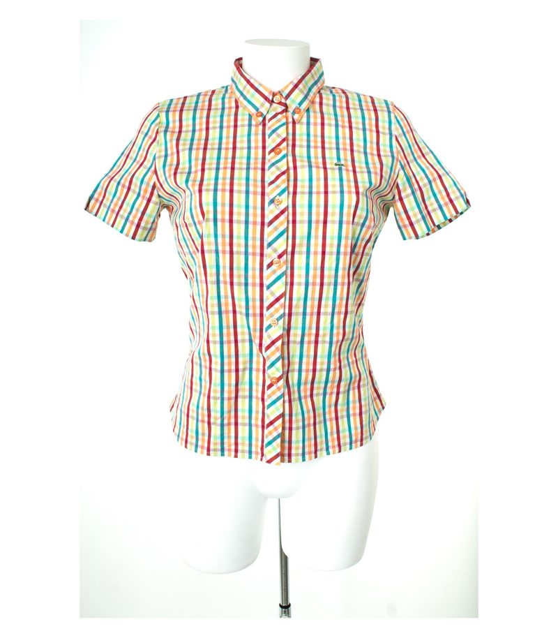 LACOSTE Damen Bluse Shirt Gr. DE 38 Mehrfarbig Baumwolle – Foto 1