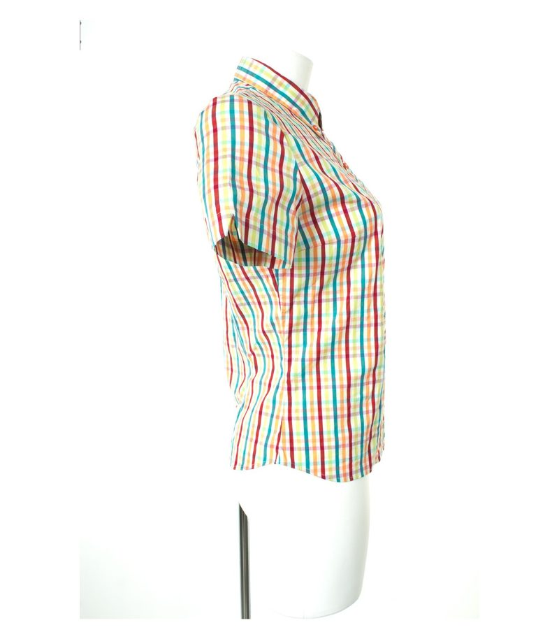 LACOSTE Damen Bluse Shirt Gr. DE 38 Mehrfarbig Baumwolle – Foto 2