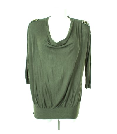 ZARA Damen Pullover Gr. S Khaki Viskose