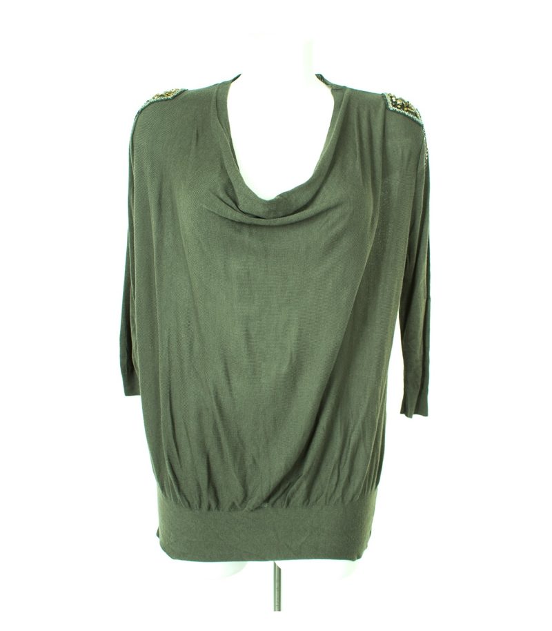ZARA Damen Pullover Gr. S Khaki Viskose – Foto 1
