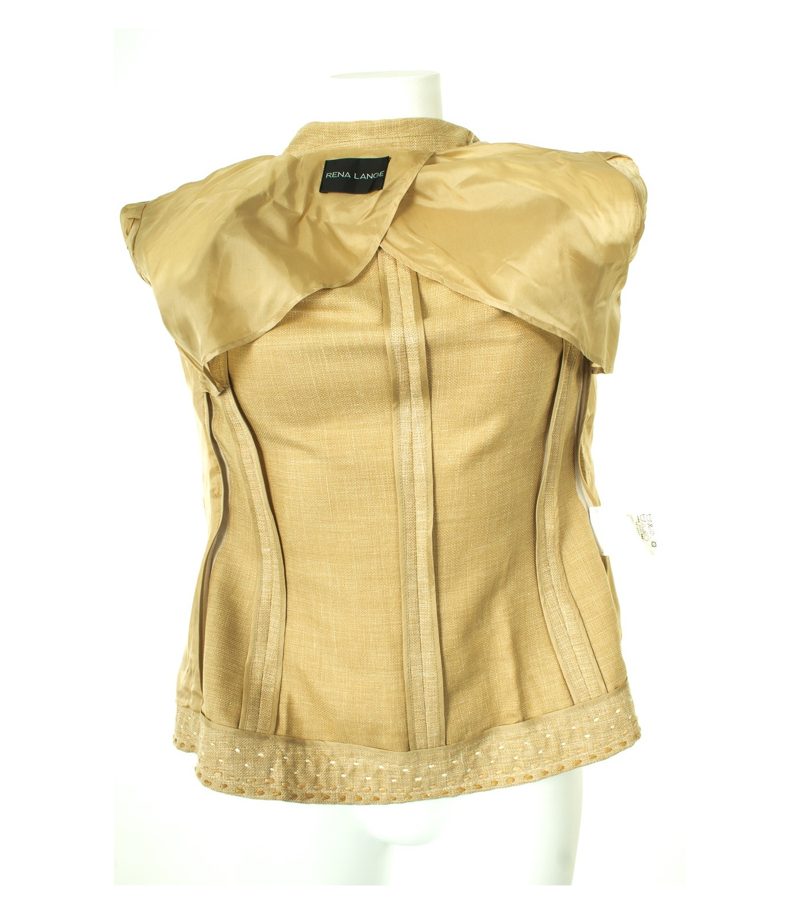 RENA LANGE Damen Blazer Gr. DE 36 Beige Baumwolle Seide Leinen Wolle – Foto 5
