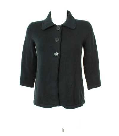 JUST Damen Strickjacke Gr. DE 36 Schwarz Knit Baumwolle