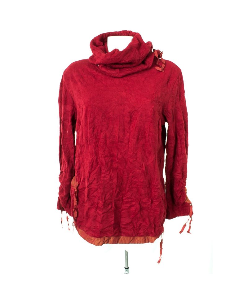 OLIVER JUNG Damen Langarmshirt Shirt Longsleeve Gr. DE 40 Rot Viskose NEU – Foto 1