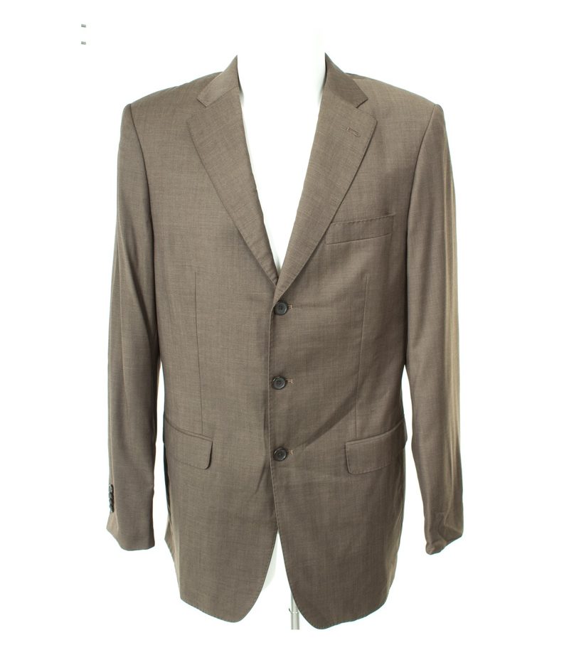 Tom Rusborg Herren Sakko Business SUPER 140'S Gr. 98 Braungrau Wolle – Foto 1