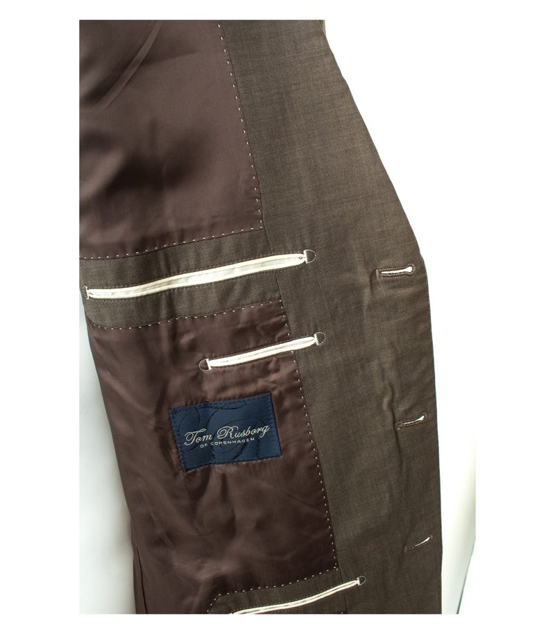 Tom Rusborg Herren Sakko Business SUPER 140'S Gr. 98 Braungrau Wolle – Foto 5