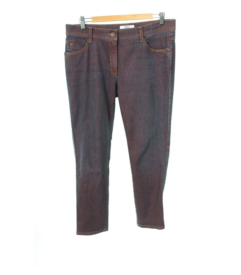 BRAX FEEL GOOD Damen Jeans Hose Gr. W32 L30 in Blaurot Baumwolle – Foto 1