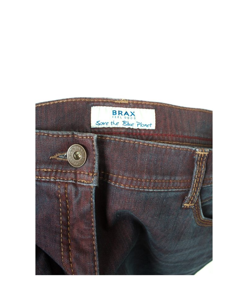 BRAX FEEL GOOD Damen Jeans Hose Gr. W32 L30 in Blaurot Baumwolle – Foto 3