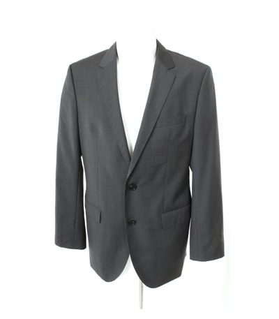 HUGO BOSS Herren Sakko Gr. 98 Grau/Schwarz Wolle