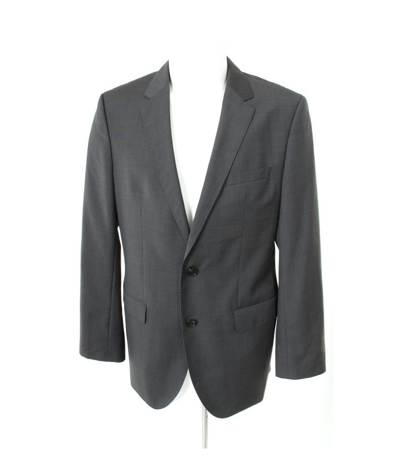HUGO BOSS Herren Sakko Gr. 98 Grau/Schwarz Wolle – Foto 1
