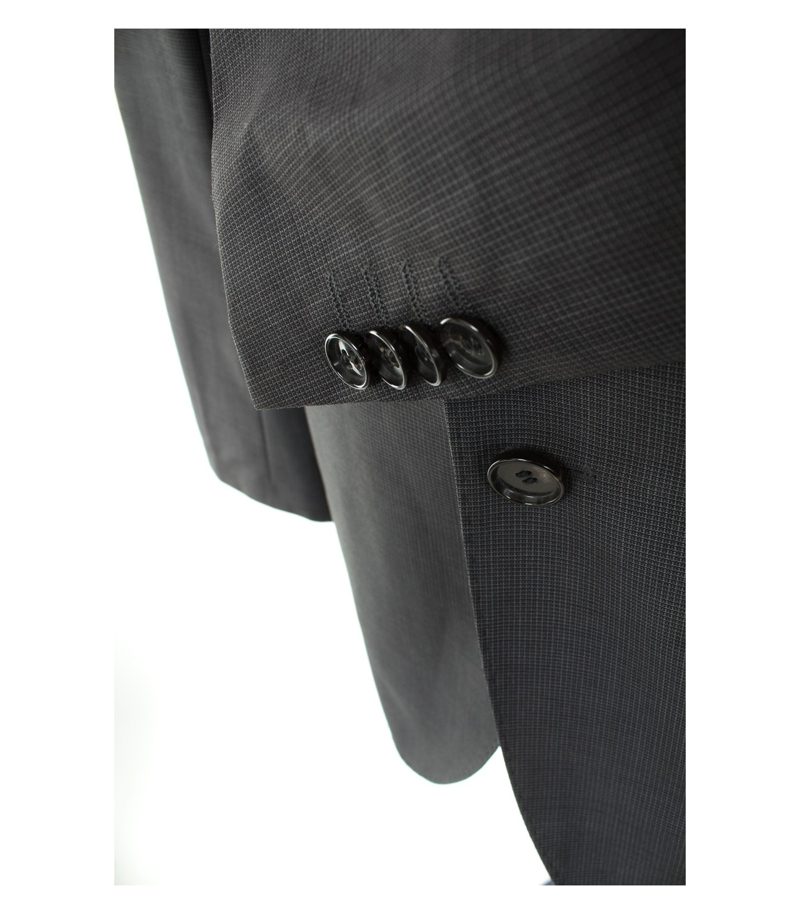HUGO BOSS Herren Sakko Gr. 98 Grau/Schwarz Wolle – Foto 3