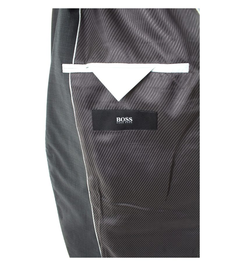 HUGO BOSS Herren Sakko Gr. 98 Grau/Schwarz Wolle – Foto 5