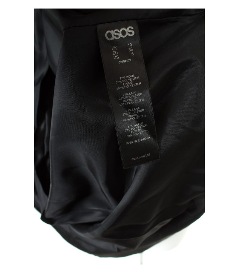ASOS Damen Mantel Ärmellos Gr. DE 38 Mehrfarbig Wolle – Foto 7