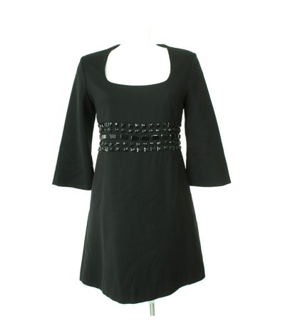 HALLHUBER trend Damen Kleid Gr. DE 36 Schwarz Wolle Seide