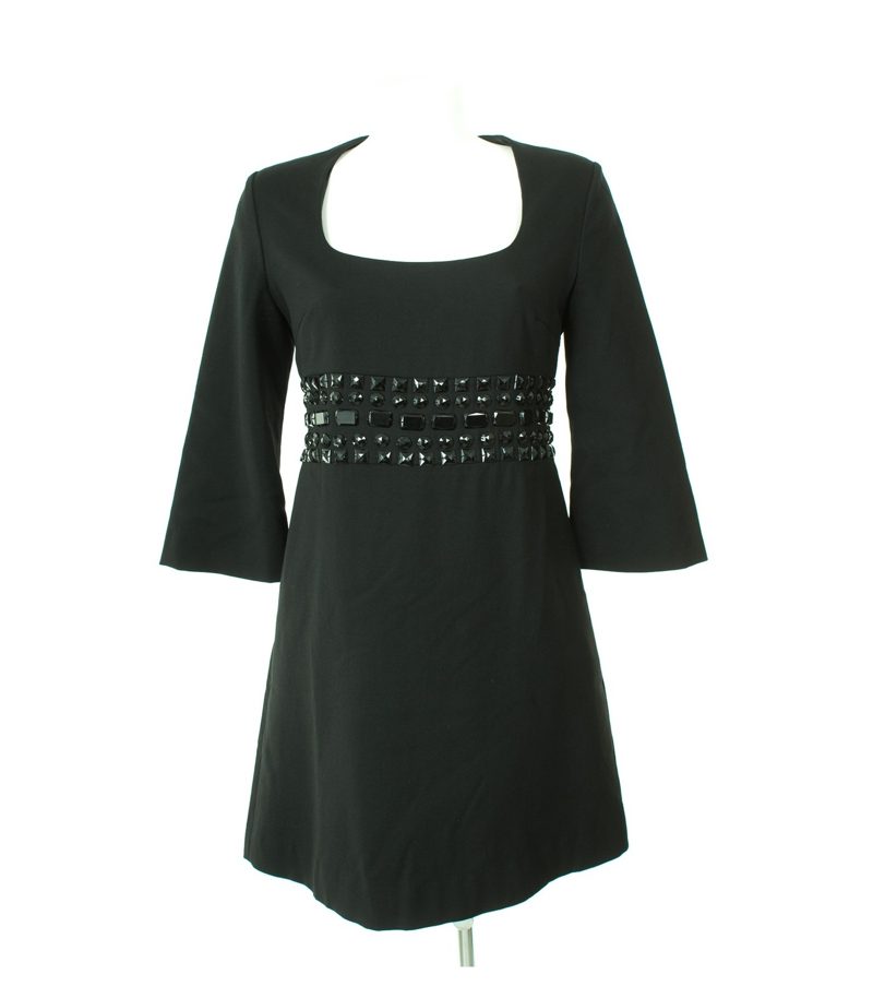 HALLHUBER trend Damen Kleid Gr. DE 36 Schwarz Wolle Seide – Foto 1