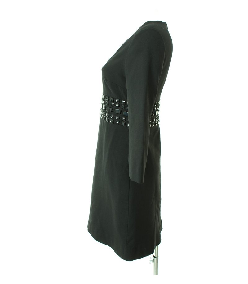 HALLHUBER trend Damen Kleid Gr. DE 36 Schwarz Wolle Seide – Foto 2