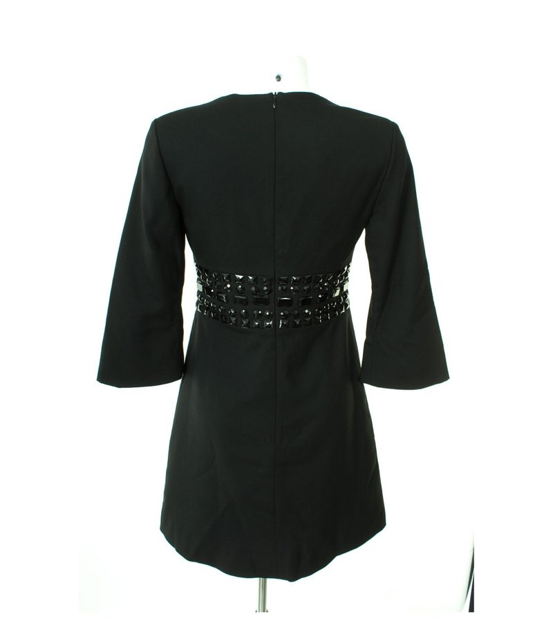 HALLHUBER trend Damen Kleid Gr. DE 36 Schwarz Wolle Seide – Foto 3