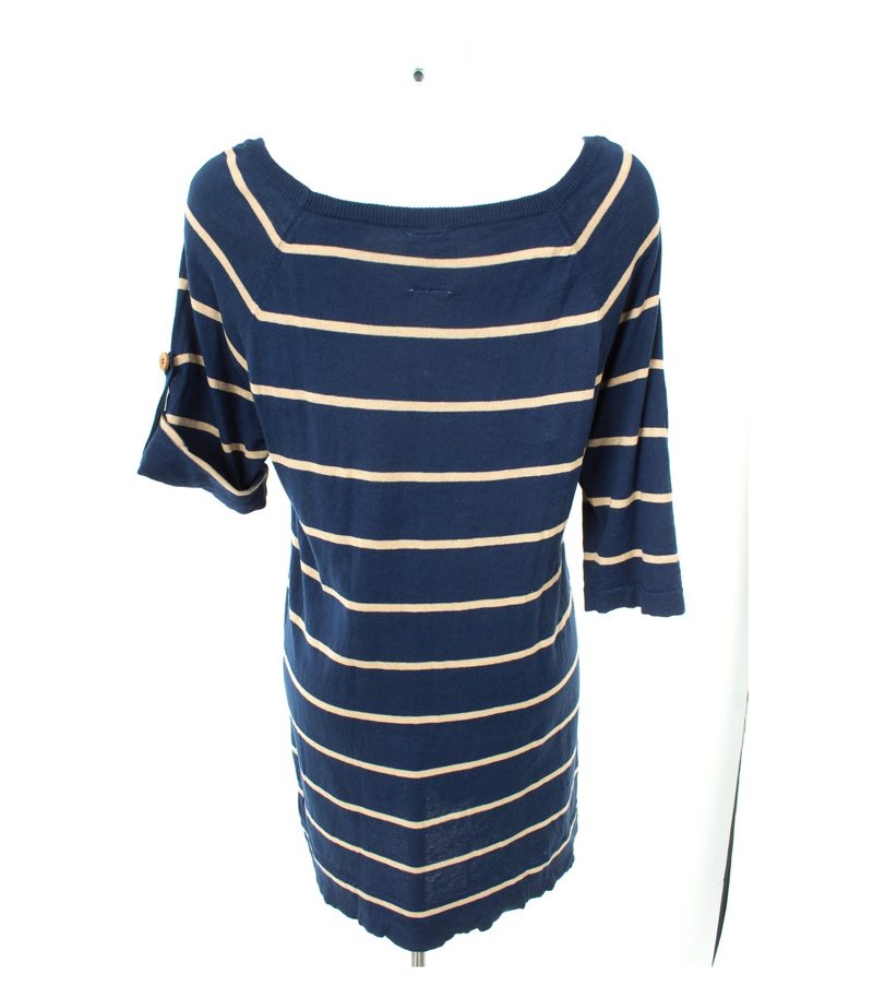 Pull&Bear Damen Kleid Strickkleid Gr. L Blau/Beige Knit – Foto 6