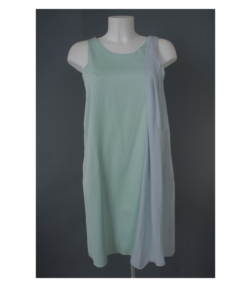 EMPORIO ARMANI Damen Kleid Gr. DE 36 Grau/Grün Viskose – Foto 1