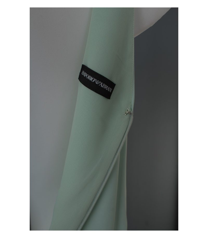 EMPORIO ARMANI Damen Kleid Gr. DE 36 Grau/Grün Viskose – Foto 5