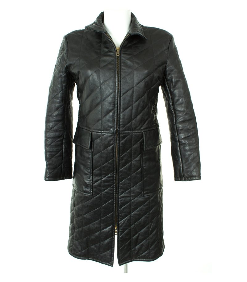 TENAX Damen Mantel Ledermantel Gr. DE 36 Schwarz Leder – Foto 1