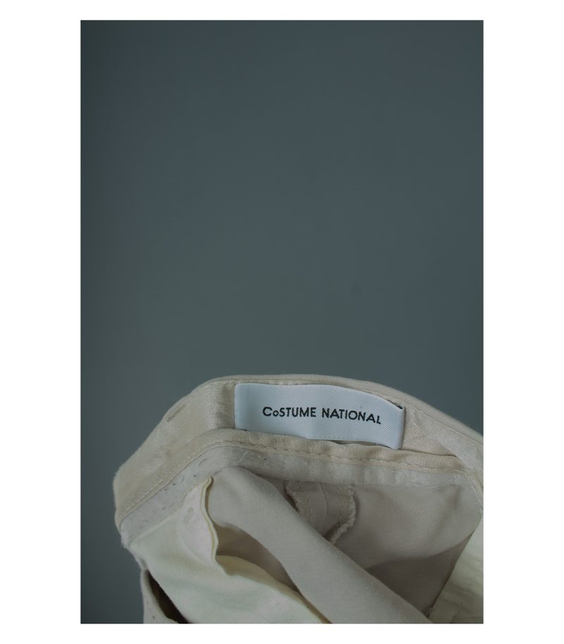 COSTUME NATIONAL Damen Hose Gr. DE 40 Beige Baumwolle Seide – Foto 3