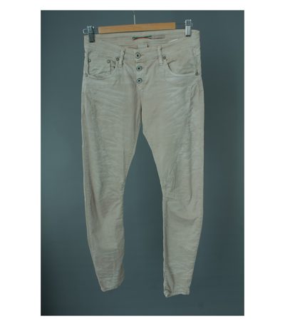 Damen Jeans Hose Gr. DE 36 Beigegrau Baumwolle