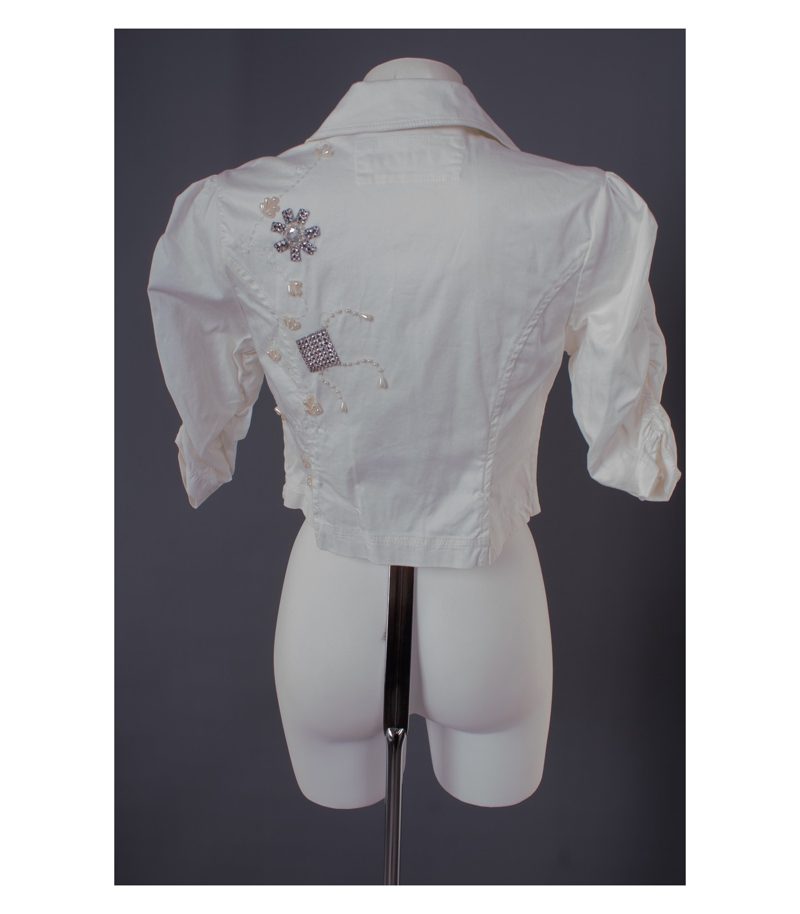SILVIAN.HEACH Damen Blazer Gr. M Weiß Baumwolle – Foto 3