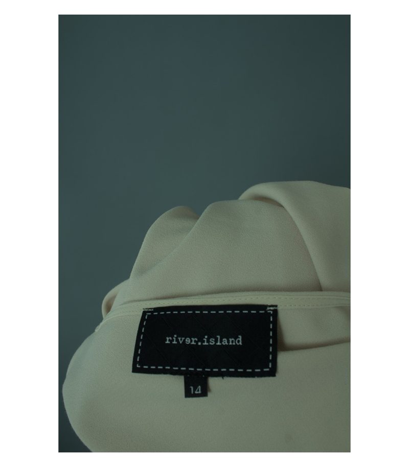 river.island Damen Bluse Shirt Gr. UK 14/DE 40 Beige Viskose – Foto 6