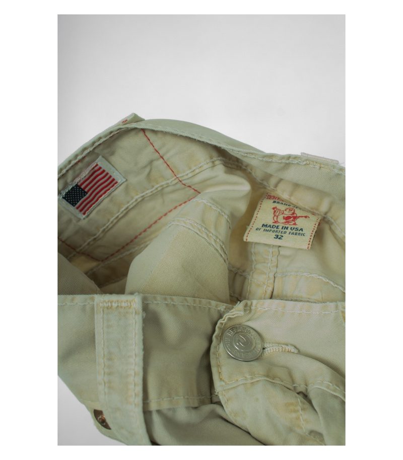 Herren Hose Jeans Gr. W32 Beige Baumwolle – Foto 3