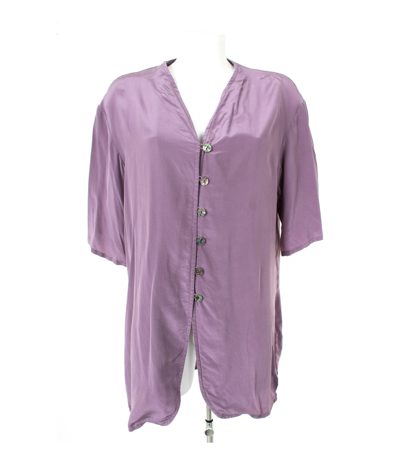 Cocon SEIDEN Damen Bluse Shirt Gr. DE 42 Violett Seide