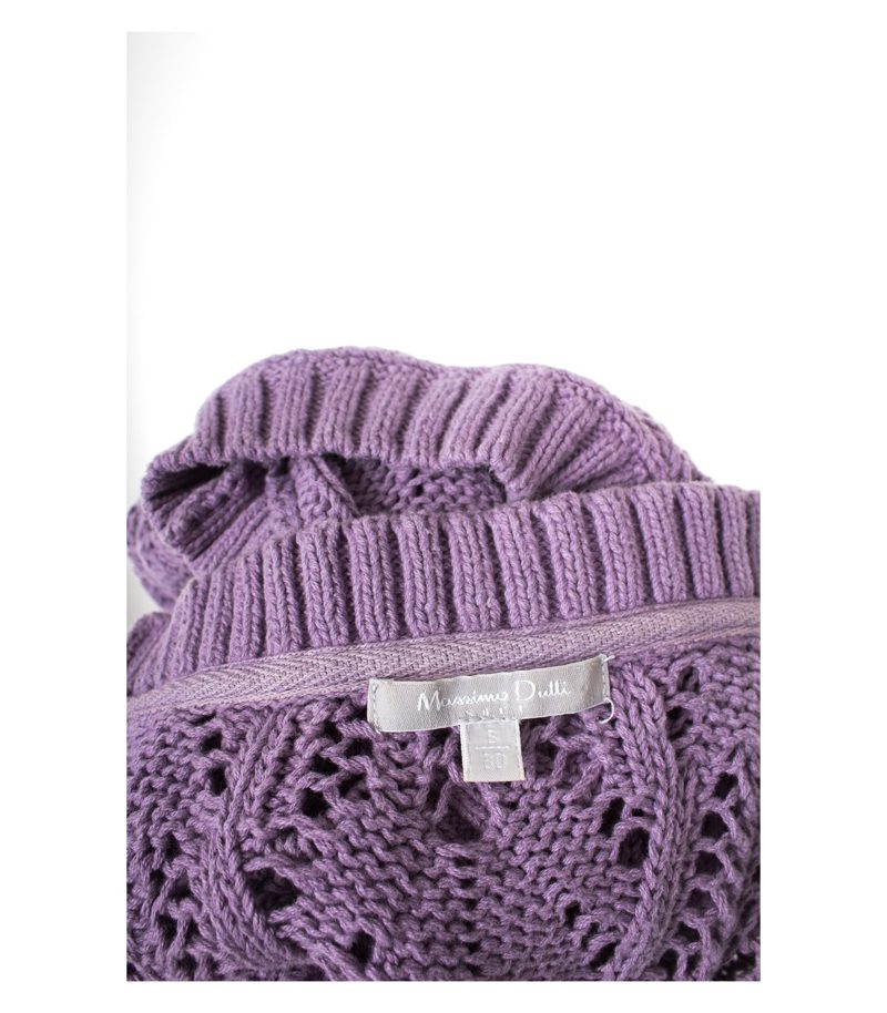 Massimo Dutti Damen Weste Strickweste Gr. S/30 Violett Knit Baumwolle – Foto 4