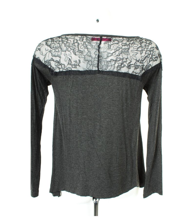 velvet Damen Langarmshirt Shirt Lace Gr. S Grau/Schwarz Viskose – Foto 3