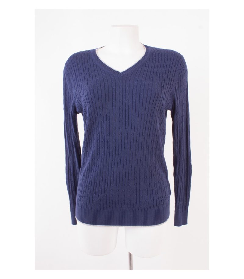 Massimo Dutti Damen Pullover Extrafine Gr. M Blau Baumwolle Knit – Foto 1