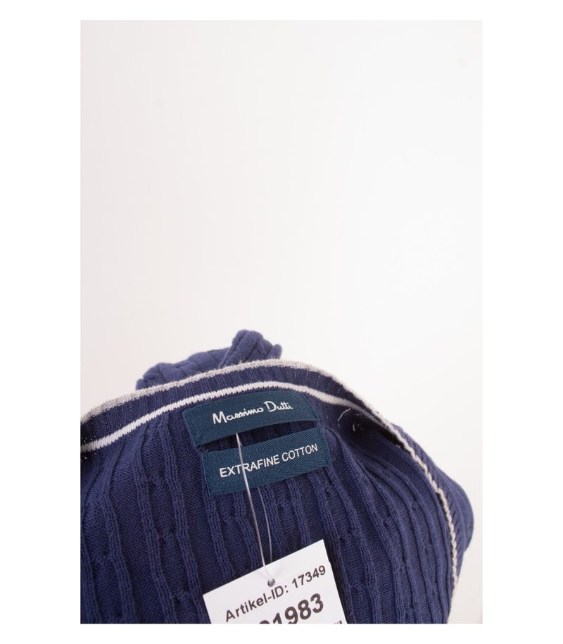 Massimo Dutti Damen Pullover Extrafine Gr. M Blau Baumwolle Knit – Foto 3