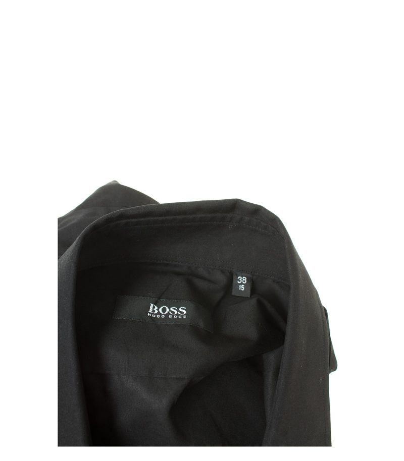 HUGO BOSS Herren Hemd Freizeit Shirt Kurzarm Gr. 38/15 Schwarz Baumwolle – Foto 4