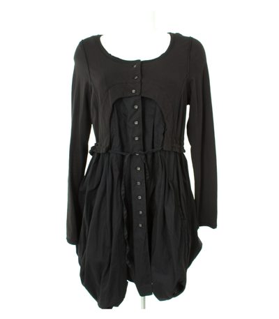 Damen Kleid Hemdkleid Gr. XL Schwarz Baumwolle